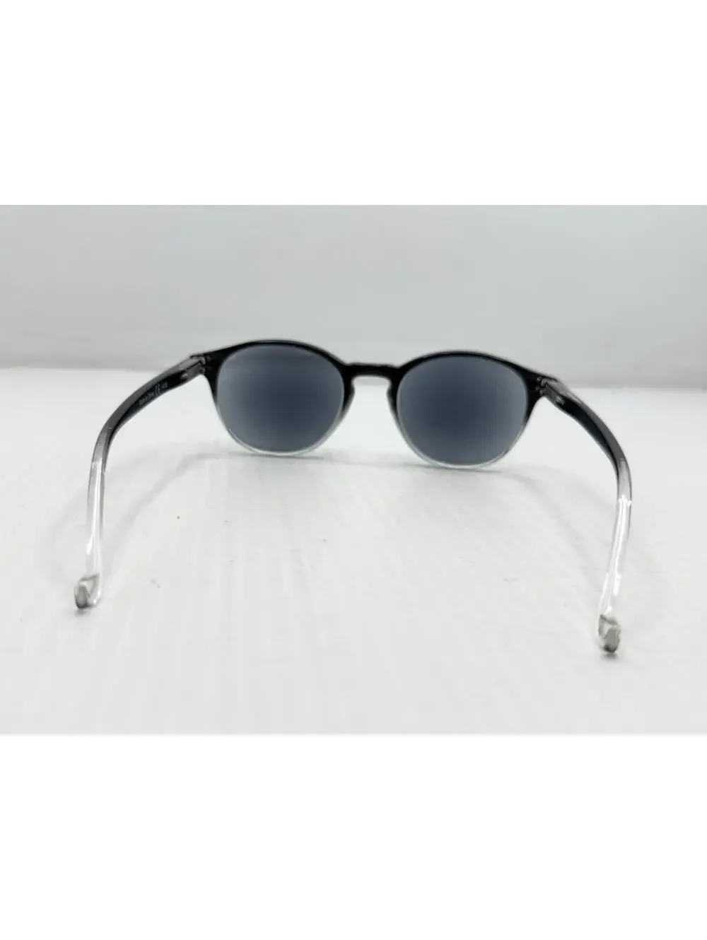 Round Sunglasses Black Clear Frame P3 Style Retro Frame Only